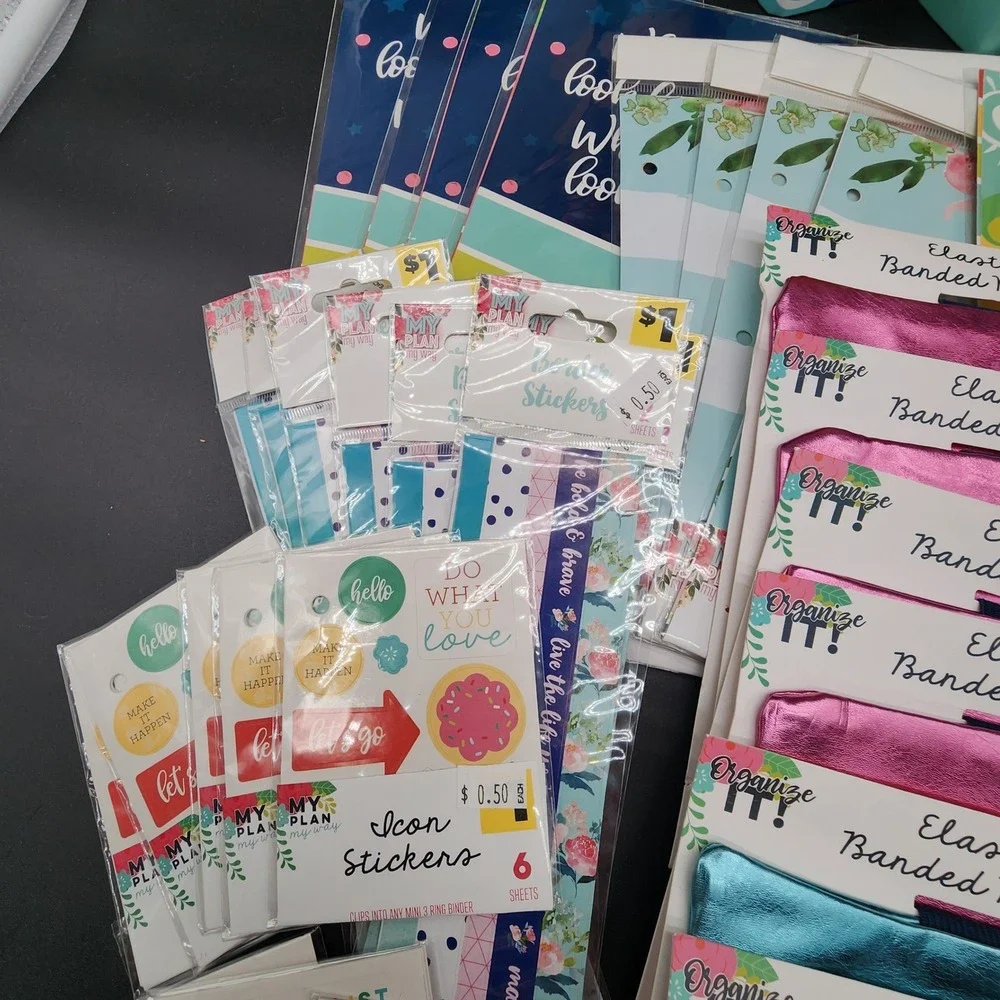 My Plan Multicolor Floral Planner Bundle Binders Stickers Pouches Stationery